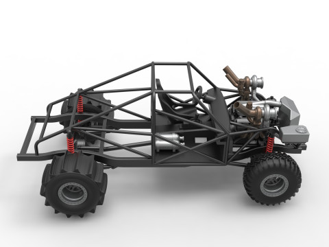 Uphill Sand Racing Dragster Base Version 3 Scale 1 to 25 3D Baskı Modeli