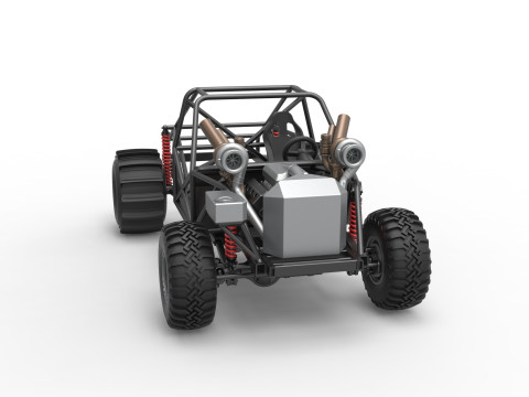 Uphill Sand Racing Dragster Base Version 3 Scale 1 to 25 3D Baskı Modeli