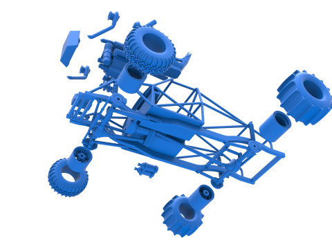 Uphill Sand Racing Dragster Base Version 3 Scale 1 to 25 3D Baskı Modeli
