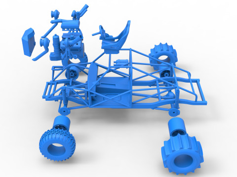 Uphill Sand Racing Dragster Base Version 3 Scale 1 to 25 3D Baskı Modeli
