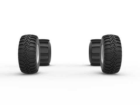 Wheel Set of Uphill Sand Racing Dragster Scale 1 to 25 3Dプリントモデル