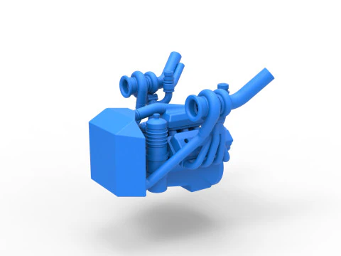 Motor de Uphill Sand Racing Dragster Vers&atilde;o 3 Escala 1 a 25 Modelo de Impressão 3D