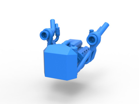 Engine of Uphill Sand Racing Dragster Version 3 Scale 1 to 25 Model do druku 3D