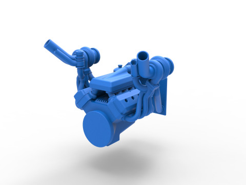 Engine of Uphill Sand Racing Dragster Version 3 Scale 1 to 25 Model do druku 3D