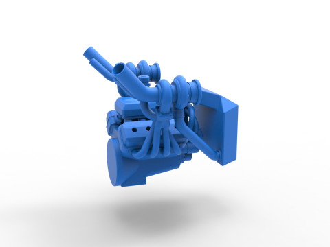 Engine of Uphill Sand Racing Dragster Version 3 Scale 1 to 25 Model do druku 3D