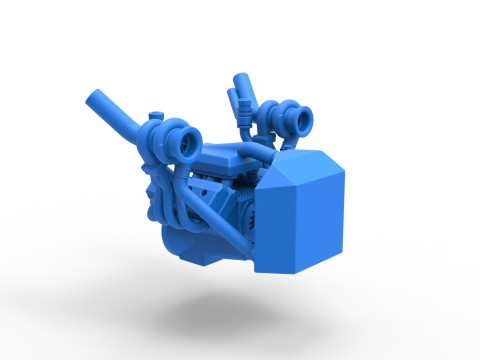 Engine of Uphill Sand Racing Dragster Version 3 Scale 1 to 25 Model do druku 3D
