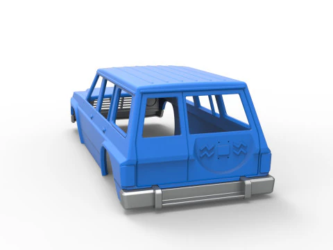 Shell of vintage SUV Version 2 Scale 1 to 25 3D Print Model