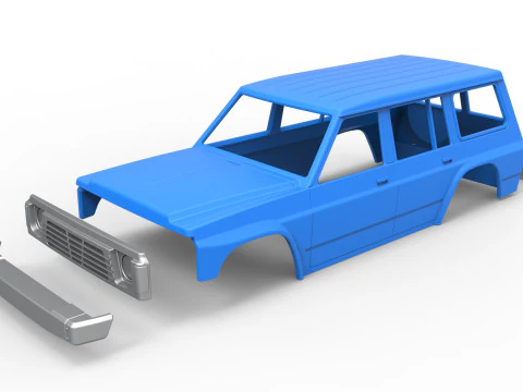 Shell of vintage SUV Version 2 Scale 1 to 25 3D Print Model
