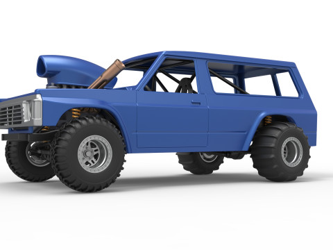 Uphill Sand Racing Dragster Version 4 Scale 1 to 25 3D Print Model