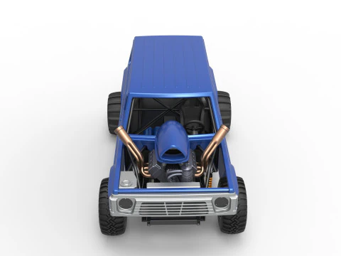 Uphill Sand Racing Dragster Version 4 Scale 1 to 25 3D Print Model