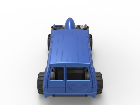 Uphill Sand Racing Dragster Version 4 Scale 1 to 25 3D Print Model