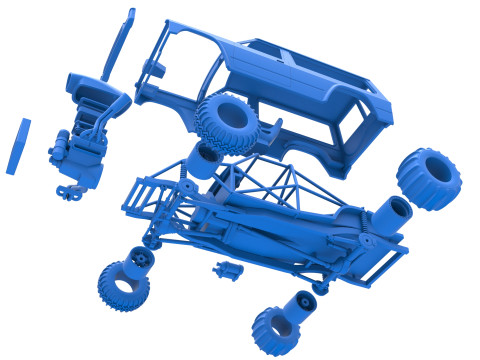 Uphill Sand Racing Dragster Version 4 Scale 1 to 25 3D Print Model