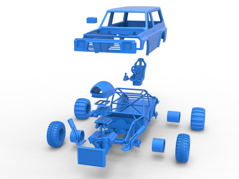Uphill Sand Racing Dragster Version 4 Scale 1 to 25 3D Print Model