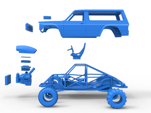 Uphill Sand Racing Dragster Version 4 Scale 1 to 25 3D Print Model