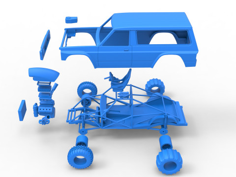 Uphill Sand Racing Dragster Version 4 Scale 1 to 25 3D Print Model