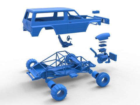 Uphill Sand Racing Dragster Version 4 Scale 1 to 25 3D Print Model
