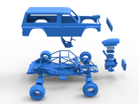 Uphill Sand Racing Dragster Version 4 Scale 1 to 25 3D Print Model