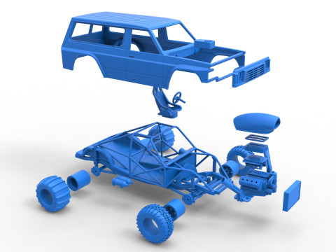 Uphill Sand Racing Dragster Version 4 Scale 1 to 25 3D Print Model