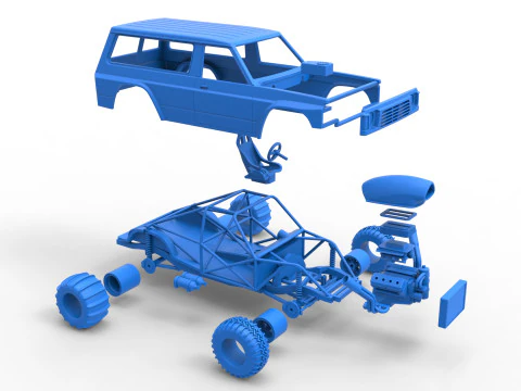 Uphill Sand Racing Dragster Version 4 Scale 1 to 25 3D Print Model