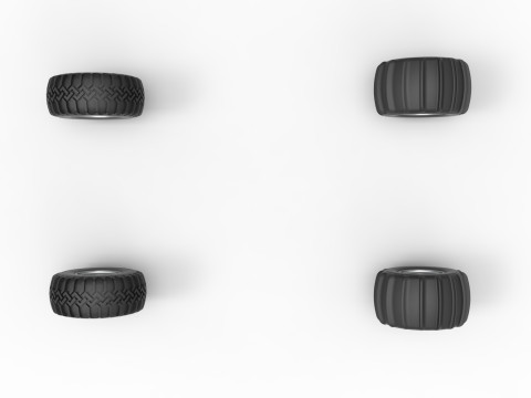 Wheel Set of Uphill Sand Racing Dragster Version 2 Scale 1 to 25 Modelo de impresión 3D