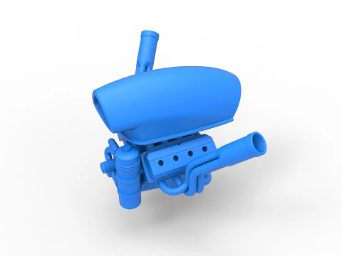 Engine of Uphill Sand Racing Dragster Version 4 Scale 1 to 25 3D Print Model