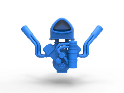 Engine of Uphill Sand Racing Dragster Version 4 Scale 1 to 25 3D Print Model