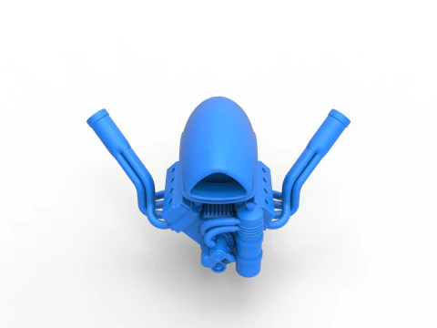 Engine of Uphill Sand Racing Dragster Version 4 Scale 1 to 25 3D Print Model