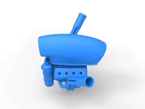 Engine of Uphill Sand Racing Dragster Version 4 Scale 1 to 25 3D Print Model