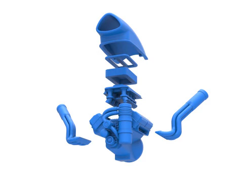 Engine of Uphill Sand Racing Dragster Version 4 Scale 1 to 25 3D Print Model