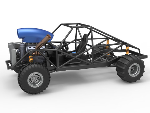 Uphill Sand Racing Dragster Base Version 4 Scale 1 to 25 3D Принт Модель