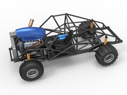 Uphill Sand Racing Dragster Base Version 4 Scale 1 to 25 Modèles 3D en vedette