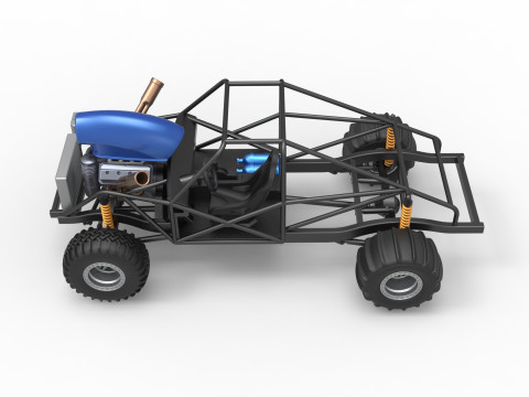 Uphill Sand Racing Dragster Base Version 4 Scale 1 to 25 Modèles 3D en vedette