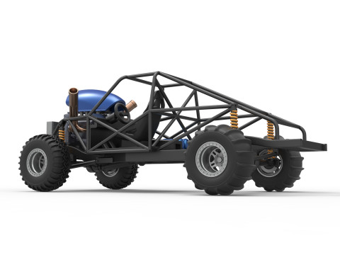Uphill Sand Racing Dragster Base Version 4 Scale 1 to 25 Modèles 3D en vedette