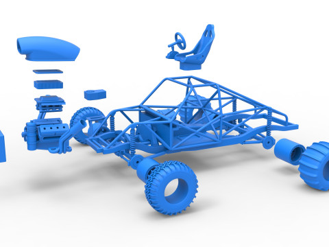 Uphill Sand Racing Dragster Base Version 4 Scale 1 to 25 Modèles 3D en vedette