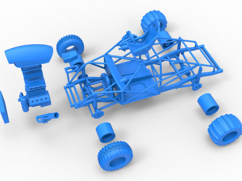 Uphill Sand Racing Dragster Base Version 4 Scale 1 to 25 Modèles 3D en vedette