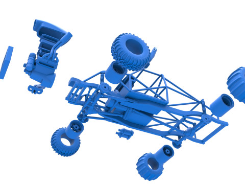 Uphill Sand Racing Dragster Base Version 4 Scale 1 to 25 Modèles 3D en vedette