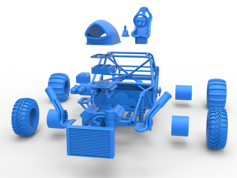 Uphill Sand Racing Dragster Base Version 4 Scale 1 to 25 Modèles 3D en vedette