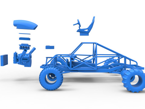 Uphill Sand Racing Dragster Base Version 4 Scale 1 to 25 Modèles 3D en vedette