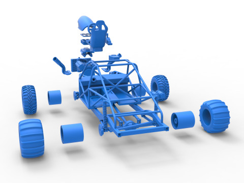 Uphill Sand Racing Dragster Base Version 4 Scale 1 to 25 Modèles 3D en vedette