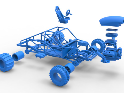 Uphill Sand Racing Dragster Base Version 4 Scale 1 to 25 Modèles 3D en vedette