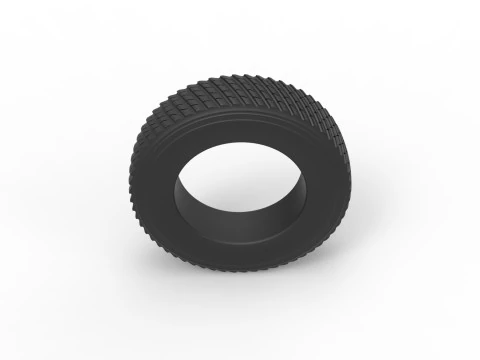 Semi truck pulling tire Scale 1 to 25 3D Print Model
