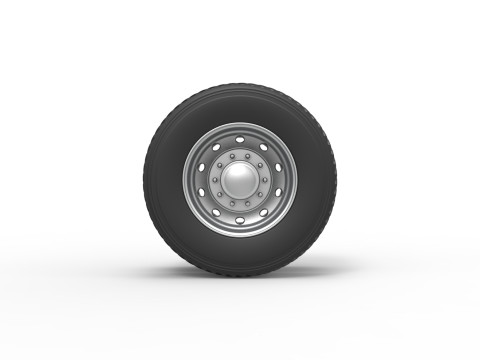 Rear double wheel of Pulling Semi truck Scale 1 to 25 3D Print Model