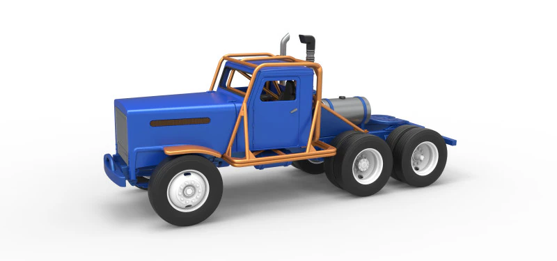 Vintage GATR Racing Semi truck Scale 1 to 25 3D Print Model .c4d .max .obj .3ds .fbx .stl .blend 
