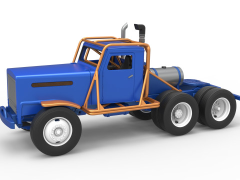 Vintage GATR Racing Semi truck Scale 1 to 25 3D Print Model