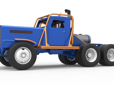Vintage GATR Racing Semi truck Scale 1 to 25 3D Print Model