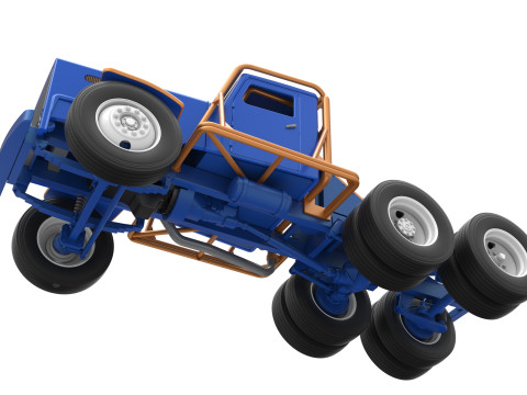Vintage GATR Racing Semi truck Scale 1 to 25 3D Print Model