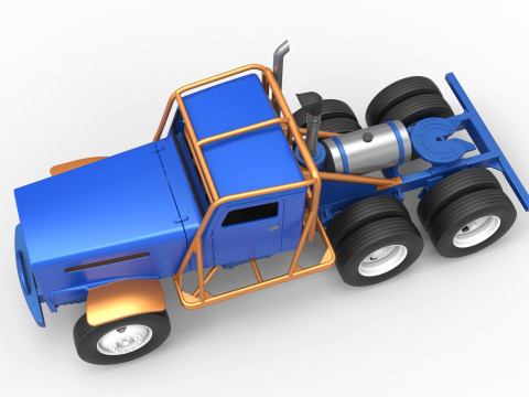 Vintage GATR Racing Semi truck Scale 1 to 25 3D Print Model
