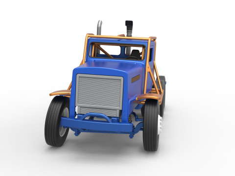 Vintage GATR Racing Semi truck Scale 1 to 25 3D Print Model