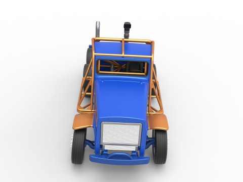 Vintage GATR Racing Semi truck Scale 1 to 25 3D Print Model