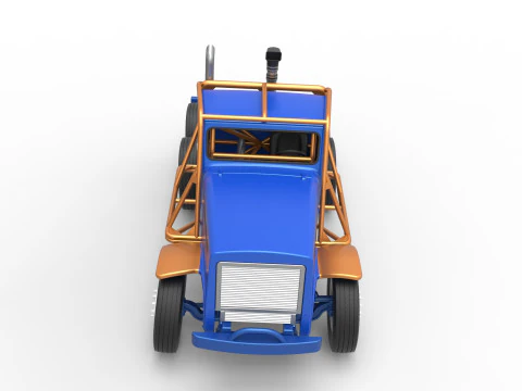 Vintage GATR Racing Semi truck Scale 1 to 25 3D Print Model